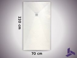 Douchebak 220x70 cm, extra vlak, antislip, VERONE