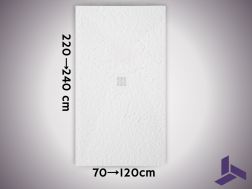 Ekstra fladt brusekar 240 cm, skridsikkert VERONE XL CENTRAL