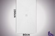 Extra vlakke douchebak 230x80 cm, antislip VERONE XL CENTRAL