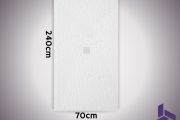 Extra vlakke douchebak 240x70 cm, antislip VERONE XL CENTRAL