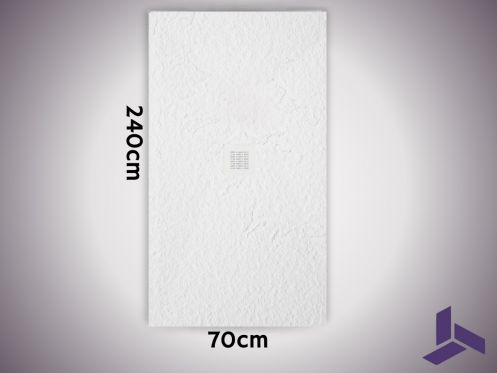 Receveur de douche extra plat 240x70 cm anti-derapant VERONE XL CENTRAL 