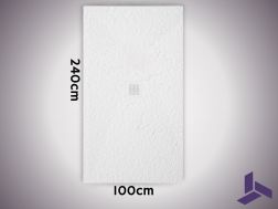 Extra vlakke douchebak 240x100 cm, antislip VERONE XL CENTRAL