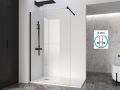 Paroi de douche a l'italienne fixe en verre de securite 6 mm DIJON NOIR
