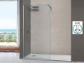 Paroi de douche a l'italienne fixe en verre de securite 6 mm DIJON Argent