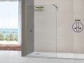 Paroi de douche a l'italienne fixe en verre de securite 6 mm DIJON OR 