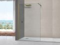 Vaste inloopdouchewand 8 mm veiligheidsglas DIJON goud