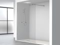 Vaste inloopdouchewand 8 mm veiligheidsglas DIJON zilver