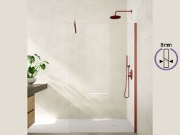 Fast walk-in brusevÃ¦g 8 mm sikkerhedsglas DIJON TERRACOTA