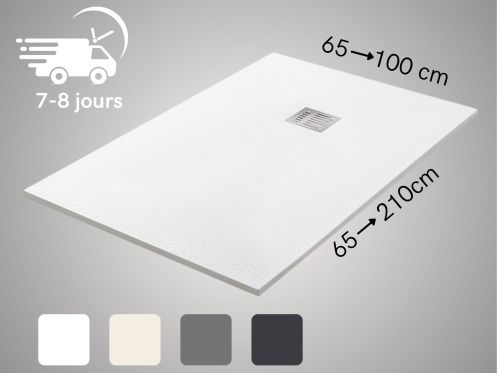Receveur de douche sur mesure resine extra plat anti-derapant - TECNIK
