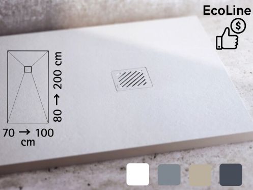 Receveur de douche recoupable resine extra plat ECOLINE 150