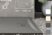 Receveur de douche recoupable, resine minérale allegee ECOSTYLE