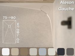 Receveur de douche, evacuation angle gauche, recoupable - ALESON GAUCHE 120