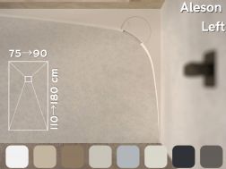 Brodzik prysznicowy, ewakuacja w lewym rogu, do ciÄ™cia - ALESON LEFT 120