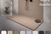 Receveur de douche Design, evacuation angle gauche, recoupable - NAJERA GAUCHE 120