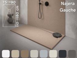 Receveur de douche Design, evacuation angle gauche, recoupable - NAJERA GAUCHE 120