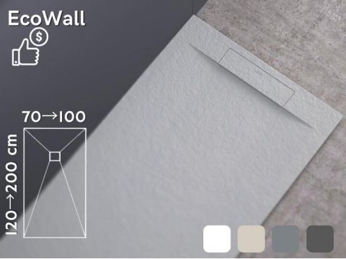 Receveur de douche recoupable evacuation discrete - EcoWall