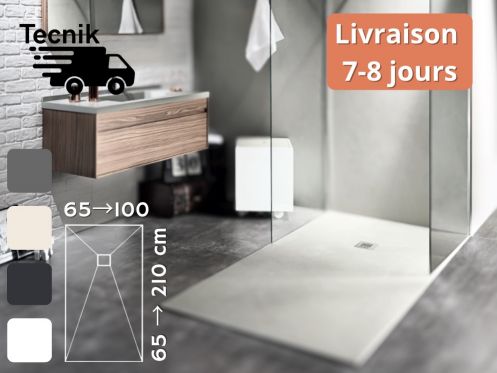 Receveur de douche sur mesure resine extra plat anti-derapant - TECNIK