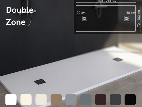 Receveur douche double evacuation - DOUBLE ZONE