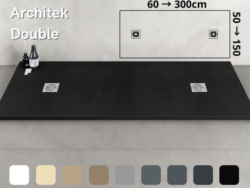 Receveur de douche double evacuation - ARCHITEK DOUBLE