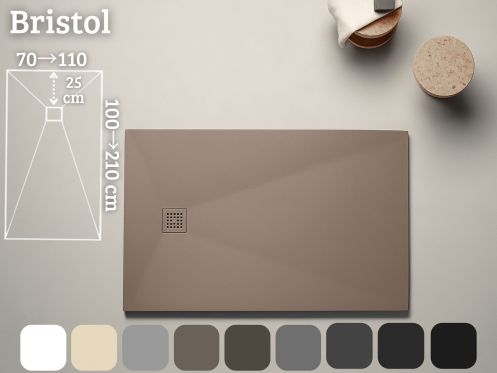 Receveur douche italienne 170 cm resine minerale BRISTOL