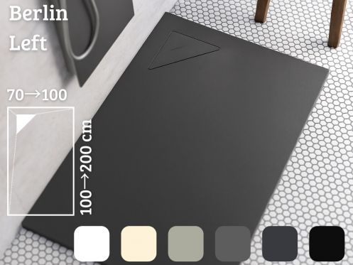 Brodzik, odpÅ‚yw z lewego rogu BERLIN LEFT 160