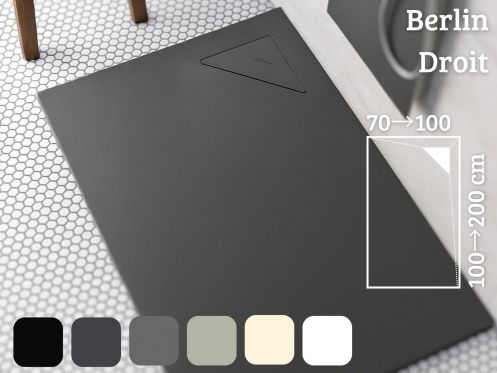 Receveur de douche, evacuation angle droit BERLIN DROITE 160