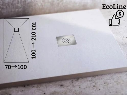 Receveur de douche recoupable resine extra plat ECOLINE
