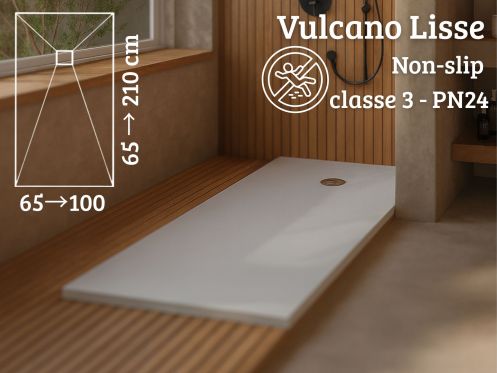 Brodzik, antypoÅ›lizgowe gÅ‚adkie wykoÅ„czenie - VULCANO LISO