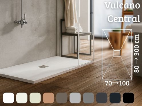 Brodzik prysznicowy centralne oprÃ³Å¼nianie bardzo pÅ‚aska Å¼ywica - VULCANO CENTRAL