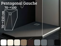 Receveur de douche pentagonal resine extra plat PENTAGONAL GAUCHE