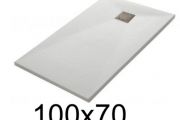 100x70 cm Extra-Flat Resin Shower Tray TECNIK