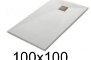 Brusekar 100x100 cm i resin ekstra fladt TECNIK