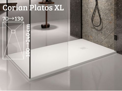 Receveur de douche Corian, extra plat - PLATOS CORIAN 