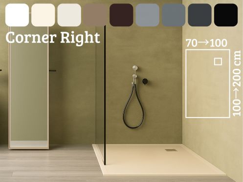 Brodzik z odpÅ‚ywem prostokÄ…tnym - CORNER Prawo 120