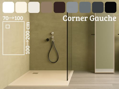 Receveur de douche avec une vacuation en angle  gauche - CORNER GAUCHE