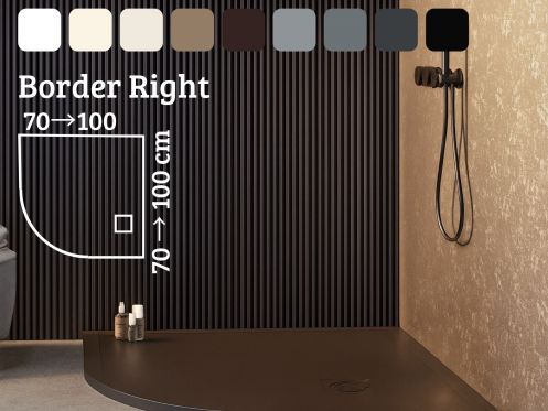 Douchebak, met kwartronde hoek - RADIUS 55 BORDER RIGHT