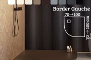 Douchebak, met kwartronde hoek - RADIUS 55 BORDER LEFT