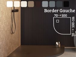 Receveur de douche, avec angle en quart de rond - RAYON 55 BORDER GAUCHE
