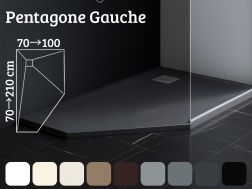 Receveur de douche pentagonal evacuation en angle gauche - PENTAGONE 2525 GAUCHE
