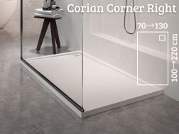 Shower tray, right angle drainage - CORIAN ® CORNER RIGHT