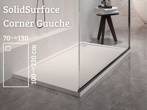 Receveur de douche, vacuation angle gauche - Solid Surface CORNER GAUCHE