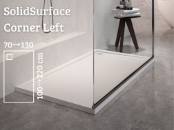 Shower tray, left corner drain - Solid Surface CORNER LEFT