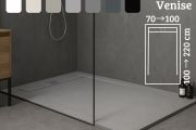Receveur douche italienne avec caniveau 200 cm resine extra plat - VENISE