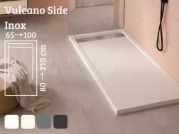 Shower tray, gutter, 120 cmAcrystone resin - VULCANO SIDE INOX