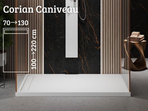 Receveur de douche Corian, design extra plat - CANIVEAU CORIAN 