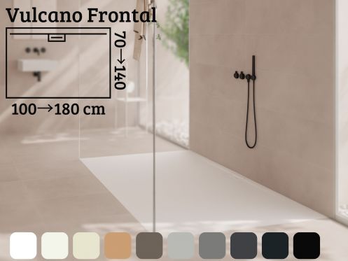 Zij-evacuatie douchebak, goot design - VULCANO FRONTAL