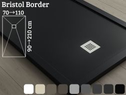 Douchebak met 2 cm hoge rand, minerale hars - BRISTOL BORDER