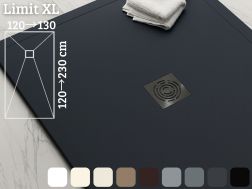 Douchebak met rand, hars extra plat - LIMIT XL