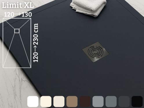 Receveur de douche avec rebord, r�sine extra plat - LIMIT XL