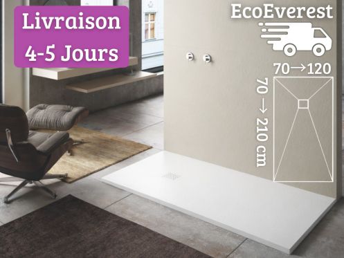 Receveur de douche recoupable resine extra-plat EcoEverest
